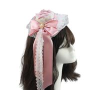 MZRAN Élégant petit chapeau en peluche avec pince à cheveux en forme de rose et nœud en dentelle pour fête d'Halloween