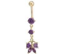 MZRAN Ensemble de bijoux de piercing ombilical pour femme avec zircone et zircone, blanc et violet, taille unique, Comme décrit, Comme décrit.