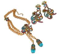 MZRAN Ensemble de bijoux pratiques avec motifs complexes et décoration colorée pour femme à la mode