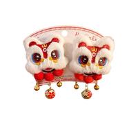 MZRAN Épingle à cheveux élégante Pompons Nouvel An Cloches Perles Chapeaux Bunches Clip Élégant Bowknot Pince à cheveux Accessoires photo