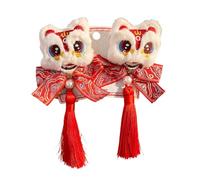 MZRAN Épingle à cheveux élégante Pompons Nouvel An Cloches Perles Chapeaux Bunches Clip Élégant Bowknot Pince à cheveux Accessoires photo