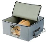 MZRAN Étui élégant pour chapeaux haut de gamme Panama Boîte de rangement pratique avec bandoulière réglable et bande élastique pour femme Chapeau Fedora et Panama, gris, One Size