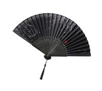MZRAN Éventail pliable en bambou avec motif de saule Accessoires de refroidissement Tissu de soie Style chinois Décoration Artisanat Culturel Festival Bambous Art Fan