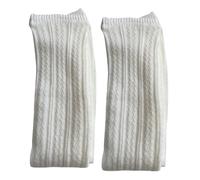 MZRAN Jambières pour femmes et filles, jambières japonaises en mohair Lolita tricoté pour femme, jambières d'hiver rayées texturées, couleur unie, couvre-pieds, chaussettes longues extensibles, blanc,