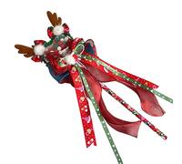 MZRAN Lolitas Pince à cheveux de Noël avec chapeau/cerf en bois de cerf Accessoires pour cheveux faits à la main pour petites filles et femmes