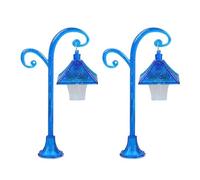 MZRAN Lot de 2 lampadaires miniatures pour créer des maisons de poupées réalistes à l'échelle 1/12 pour décorer un jardin, une allée, une scène d'affichage de maisons de poupées
