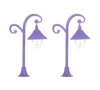 MZRAN Lot de 2 lampadaires miniatures pour créer des maisons de poupées réalistes à l'échelle 1/12 pour décorer un jardin, une allée, une scène d'affichage de maisons de poupées