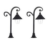 MZRAN Lot de 2 lampadaires miniatures pour créer des maisons de poupées réalistes à l'échelle 1/12 pour décorer un jardin, une allée, une scène d'affichage de maisons de poupées