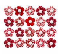 MZRAN Lot de 20 élastiques à cheveux en forme de fleur pour animaux domestiques