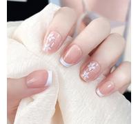 MZRAN Lot de 24 faux ongles carrés à presser - Faux ongles en acrylique - Couverture complète