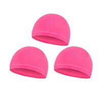 MZRAN Lot de 3 casquettes de cyclisme respirantes pour enfants - Doublure légère - Séchage rapide - Pour activités de plein air - Doublures de casque de vélo pour enfants, rose rouge, Taille unique