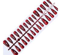 MZRAN Lot de 30 faux ongles œil de chat à coller en acrylique - Amande/court/carré/cercueil