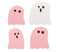 MZRAN Lot de 4 décorations fantomatiques fantaisistes en bois faciles à afficher pour la maison, le bureau, la salle de classe, accessoires d'Halloween faciles à installer, Ensemble de 4 pièces