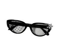 MZRAN Lunettes œil de chat ornées de strass - Monture pratique pour un usage quotidien - Style unisexe - Strass tendance pour l'extérieur, Noir