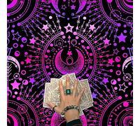 MZRAN Nappe de carte de tarots, nappe d'autel, astrologie mystérieuse, tapis de table carré, tapisserie de divinations, carte de tarots mystérieux, nappe spirituelle