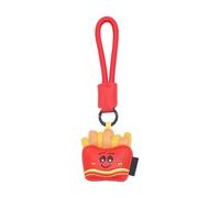 MZRAN Porte-clés en cuir synthétique avec inscription « French Fries » - Motif thé au lait - Accessoire de mode - Fermoir sécurisé - Tendance, Frites