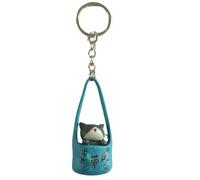 MZRAN Porte-clés en forme de chat de dessin animé - Charmant chaton - Pour sac à main - Décoration créative de voiture - Joli chaton - Chaîne décorative, C