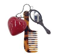 MZRAN Porte-clés peigne pour femme, porte-clés tendance multifonctionnel avec pendentif en forme de cœur pour un soin capillaire élégant et créatif