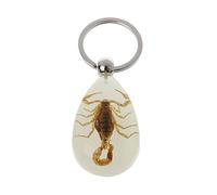 MZRAN Porte-clés pour femmes et filles - Porte-clés en résine - Insecte lumineux - Pendentif spécimen d'insecte - Souvenirs touristiques - Ambre - Bijoux tendance, Scorpion jaune 2, m10405