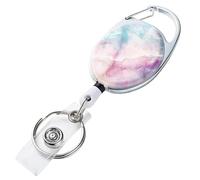 MZRAN Porte-clés rétractable avec boîtier solide - Porte-badges rétractables - En nylon - Corde métallique - Crochet de porte-clés