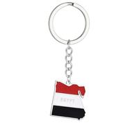 MZRAN Porte-clés tendance pour femme, porte-clés en acier inoxydable pour collectionneurs, voyageurs, carte de l'Égypte, porte-clés ethnique, Argenté., M9552