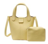 MZRAN Sac à bandoulière de couleur unie pour femme, sac à main simple, sac à main à la mode pour tous les jours, bandoulière tendance, couleur unie, seau décontracté, jaune, One Size