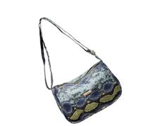 MZRAN Sac à bandoulière tendance pour femme - Sac à bandoulière rétro - Aisselle tendance - Simple - En cuir synthétique - Pour les aisselles, bleu, One Size