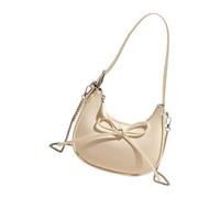 MZRAN Sac à main en cuir synthétique pour femme - Sac à bandoulière tendance avec nœuds - Esthétique - En cuir synthétique - Pour femme - Avec nœuds mignons - Sac à main tendance sous les bras, blanc