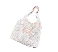 MZRAN Sac fourre-tout réutilisable en toile de grande capacité, motif floral, avec poches intérieures, pour voyage, magasinage, sac d'épicerie réutilisable, a, One Size