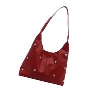 MZRAN Sacs à bandoulière croissants pour femme - Petit sac à main à bandoulière punk - Rivets - Sac fourre-tout - Sac à main sous les bras - Sacs à main pour femme, Rouge, One Size
