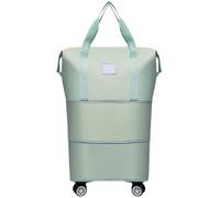 MZRAN Sacs de sport extensibles à roulettes pour femme pour les voyages et le sport avec séparation sèche et humide, sac de bagage pliable résistant à l'eau, Vert