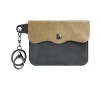 MZRAN Sacs pour femme multifonction pour clés et cartes - Portefeuille compact en cuir synthétique pour cartes clés - Convient pour divers, Kaki avec bleu marine