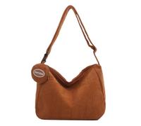 MZRAN Sacs pour femme, sac à bandoulière unisexe en velours côtelé noir pour le travail ou un usage quotidien, sac à main tendance unisexe, marron clair, Taille unique