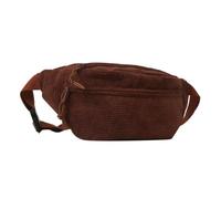 MZRAN Sacs pour femmes, sac banane à bandoulière pour adolescentes et adultes en velours côtelé, sac banane de grande capacité, sac de sport polyvalent sac banane de voyage, marron, Without pendant