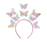 MZRAN Serre-tête coloré à paillettes pour femme - Papillon - Bandeau de printemps - Accessoires de cheveux pour fête de fille