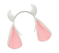 MZRAN Serre-tête en polaire douce avec cornes d'animaux confortables à porter pour Halloween, Noël, fêtes costumées, accessoires de cornes de mouton courtes en peluche