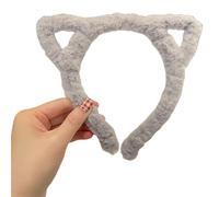 MZRAN Serre-tête large en peluche avec oreilles de chat pour tenue décontractée, concert, bal de fin d'année, carnaval, joli accessoire de maquillage