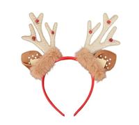 MZRAN Serre-tête tendance en bois de cerf avec clochettes douces en tissu confortable pour fêtes et cadeaux pour enfants