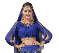 MZRAN Tenue de danse orientale à manches longues avec haut pour pièces de monnaie, costume de danse pour femme, costume de danse pour femme, Rbl, Taille unique