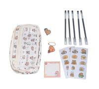 MZRAN Trousse à crayons multicouche avec motif animal de dessin animé, porte-stylo, autocollant, grande capacité, pochettes de grande capacité, b