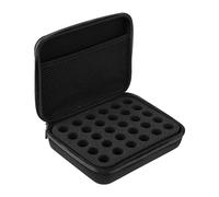Mzshne Trousse de rangement pour huiles essentielles - Portable - Fermeture éclair - Accessoires cosmétiques pour vernis à ongles et manucure, Noir