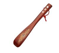MZSKLW Chausse Pied Corne à chaussures professionnelle en bois, 22/55/70cm, Flexible, Long manche, lève-chaussures utile, cuillère, outils for la maison(Red 22cm A)