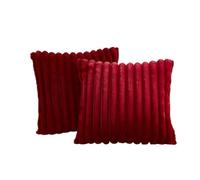 MZSKLW Housse Coussin Housse de Coussin carrée en Fausse Fourrure Lapin, à Rayures épaisses, Douce, Couleur Unie, décoration canapé(Red,55x55cm (22x22 inch))