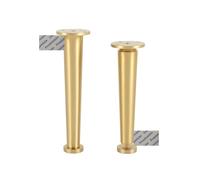 MZSKLW Lot de 2 pieds coniques en laiton avec pieds de nivellement pour canapé, lit, meuble (h 100 mm)