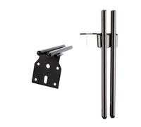 MZSKLW Lot de 2 pieds de meubles modernes en métal à double tube de 15 cm, accessoires de table de chevet, pieds d'armoire pour meubles (2 pièces, 15 cm, noir)