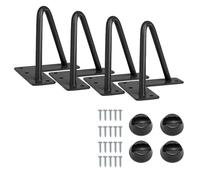 MZSKLW Lot de 4 pieds de table en fer de 10 cm pour meubles en métal noir et doré pour chaise, canapé, lit, épingle à cheveux, pieds d'armoire à la commode
