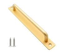 MZSKLW Poignée de Porte de Grange Poignée de porte coulissante 180mm/210mm long, Double trou, Non perforé, Durable, lisse, sans poinçon(Gold,180mm)