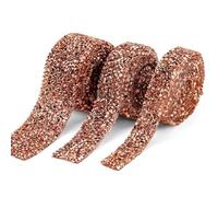 MZSKLW Rubans DiamantéS Garnitures Multicolores for décorations de Robes, 1 Yard, 15mm, Ruban de Cristal à Paillettes, Garnitures appliquées en Strass, Artisanat Ruban De Strass(Rose Gold)