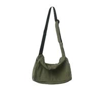 MZSKLW Sac À Bandoulière Drapé For Femmes, Sacoche De Classe Littéraire, Sac En Toile Lavée, Sac À Bandoulière Décontracté For Hommes(Green)