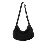 MZSKLW Sac À Bandoulière Drapé For Femmes, Sacoche De Classe Littéraire, Sac En Toile Lavée, Sac À Bandoulière Décontracté For Hommes(Black)